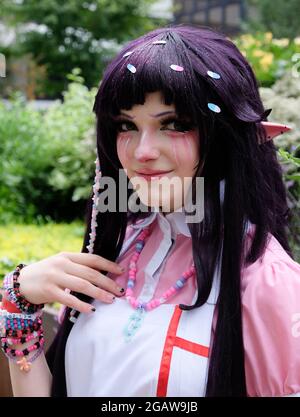 Hammersmith, London, UK. 1st Aug 2021. Fans of anime, gaming and comics attend the London Anime & Gaming Con in Hammersmith. Credit: Matthew Chattle/Alamy Live News Stock Photo