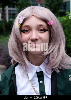 Hammersmith, London, UK. 1st Aug 2021. Fans of anime, gaming and comics attend the London Anime & Gaming Con in Hammersmith. Credit: Matthew Chattle/Alamy Live News Stock Photo