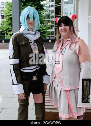 Hammersmith, London, UK. 1st Aug 2021. Fans of anime, gaming and comics attend the London Anime & Gaming Con in Hammersmith. Credit: Matthew Chattle/Alamy Live News Stock Photo