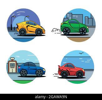 Vector Car icons. Flat style car icon, badges, logo Stock Vector
