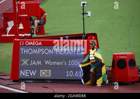 THOMPSON-HERAH Elaine (JAM) Gold Medal during the Olympic Games Tokyo 2020, Athletics Women's 100m Final on July 31, 2021 at Olympic Stadium in Tokyo, Japan - Photo Photo Kishimoto / DPPI Stock Photo