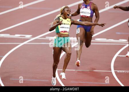 THOMPSON-HERAH Elaine (JAM) Gold Medal during the Olympic Games Tokyo 2020, Athletics Women's 100m Final on July 31, 2021 at Olympic Stadium in Tokyo, Japan - Photo Photo Kishimoto / DPPI Stock Photo