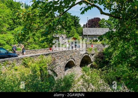 BETWS-Y-COED, WALES - JULY 02, 2021: Betws-y-coed is a picturesque village in the Conwy valley in Snowdonia region of Wales. Stock Photo