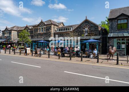 BETWS-Y-COED, WALES - JULY 02, 2021: Betws-y-coed is a picturesque village in the Conwy valley in Snowdonia region of Wales. Stock Photo