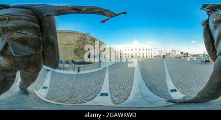 360 degree panoramic view of Streets of Valletta Malta