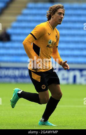 Coventry, UK. 01st Aug, 2021. Fabio Silva of Wolverhampton Wanderers in action during the game. Pre-season friendly match, Coventry City v Wolverhampton Wanderers at Coventry Building Society Arena in Coventry, Midlands on Sunday 1st August 2021. this image may only be used for Editorial purposes. Editorial use only, license required for commercial use. No use in betting, games or a single club/league/player publications. pic by Steffan Bowen/Andrew Orchard sports photography/Alamy Live news Credit: Andrew Orchard sports photography/Alamy Live News Stock Photo