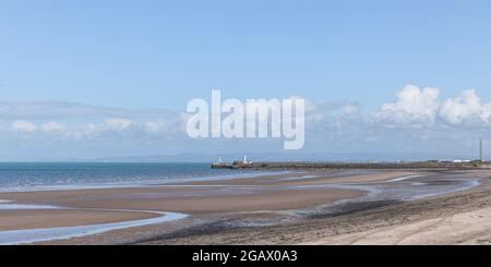 Looking north on Ayr Beach in Ayrshire, Scotland, UK when the tide is out Stock Photo