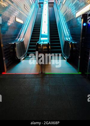 Close up of escalators in Mülheim Stock Photo