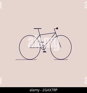 Abstract Minimalist bicycle. Line art illustration of a road bike. Eco-friendly urban transport. Vector illustration on isolated background. Eps 10. Stock Vector