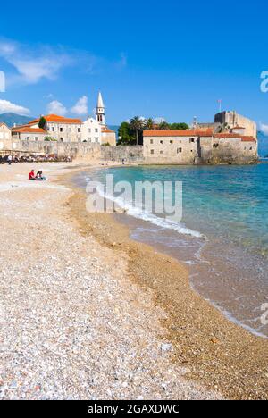 Ricardova glava, Richard's Head beach, at old town, Budva, Montenegro ...