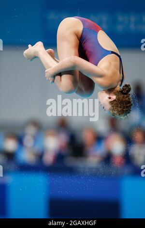 August 1, 2021, Tokyo, Japan: HAILEY HERNANDEZ (USA) competes in the Women's 3m Springboard Final during the Tokyo 2020 Olympic Games at Tokyo Aquatics Centre. (Credit Image: © Rodrigo Reyes Marin/ZUMA Press Wire) Stock Photo