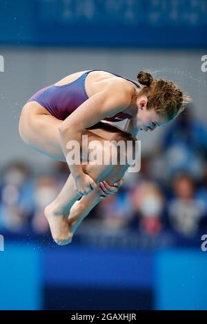 August 1, 2021, Tokyo, Japan: HAILEY HERNANDEZ (USA) competes in the Women's 3m Springboard Final during the Tokyo 2020 Olympic Games at Tokyo Aquatics Centre. (Credit Image: © Rodrigo Reyes Marin/ZUMA Press Wire) Stock Photo