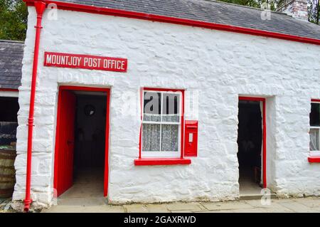 Omagh, County Tyrone, Northern Ireland, Sep., 2017. Traditional house in Ulster American Folk Park in Northern Ireland. Stock Photo