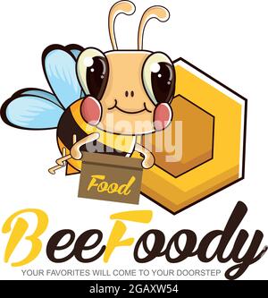 Bee foody Food related vector logo. Stock Vector