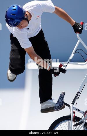 August 1, 2021: RIM NAKAMURA (JPN) competes in the Cycling BMX Racing Men's Park Final during the Tokyo 2020 Olympic Games at Ariake Sports Park BMX Freestyle. (Credit Image: © Rodrigo Reyes Marin/ZUMA Press Wire) Stock Photo