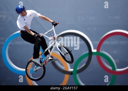 August 1, 2021: RIM NAKAMURA (JPN) competes in the Cycling BMX Racing Men's Park Final during the Tokyo 2020 Olympic Games at Ariake Sports Park BMX Freestyle. (Credit Image: © Rodrigo Reyes Marin/ZUMA Press Wire) Stock Photo