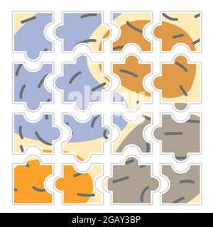 Set of puzzle pieces Stock Vector