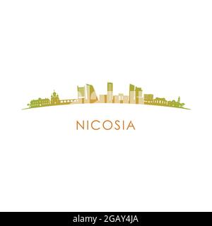 Nicosia skyline silhouette. Vector design colorful illustration. Stock Vector