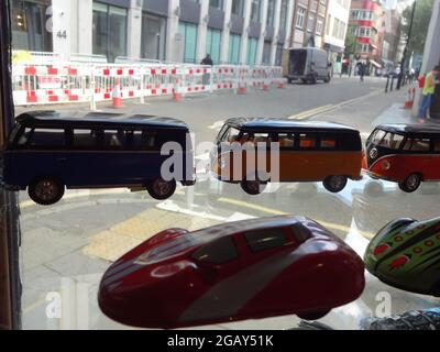 Looking through the window from Pollocks Toy Museum Stock Photo