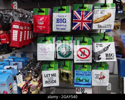 Souvenirs on sale in London Stock Photo