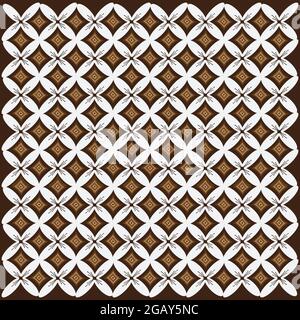 collection of illustration background. batik vector from Indonesian with brown light Stock Vector