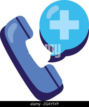 telephone with medical call icon Stock Vector