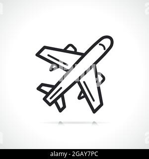 plane or airplane thin line icon isolated Stock Vector