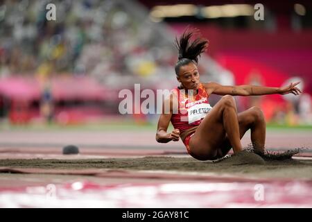 Tokyo, Japan. 01st Aug, 2021. Ana Peleteiro gets bronze in the Triple jump of the Tokyo 2020 Olympic Games with a record from Spain included. Credit: Felix Sanchez Arrazola/Alamy Live News Stock Photo