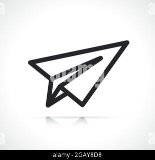 paper plane thin line icon isolated design Stock Vector