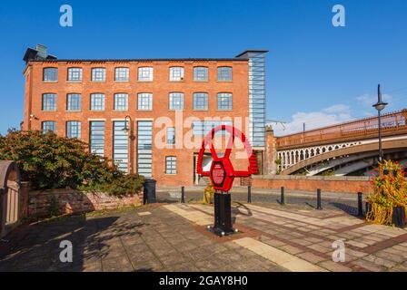 Site of Grocers Warehouse in Castlefield Urban Heritage Park, Manchester, north-west England, UK Stock Photo