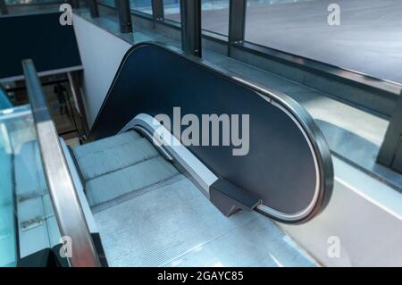 Blank escalator surface for marketing presentation, logo branding mockup Stock Photo