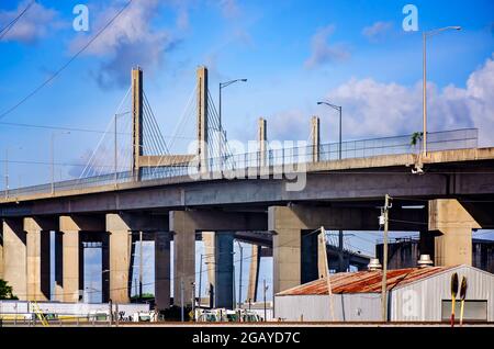 The Cochrane-Africatown USA Bridge, often called the Africatown Bridge, is pictured, June 26, 2021, in Mobile, Alabama. Stock Photo