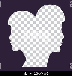 Human silhouette on transparent background. Mockup vector illustration. Side view Isolated design element Stock Vector