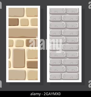 two walls bricks structures icons Stock Vector