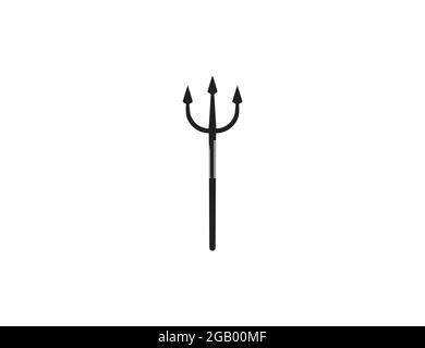 Hell, instrument, trident icon on white background. Vector illustration. Stock Vector