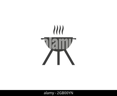 Barbecue, grill icon. Vector illustration. flat design. Stock Vector