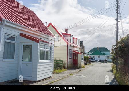 houses in port stanley, falkland islands Stock Photo