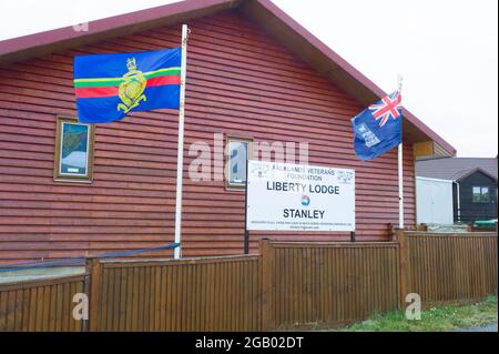 liberty lodge Port Stanley Falkland islands - Falkland Veterans Foundation Stock Photo