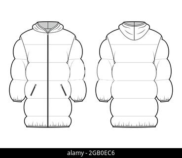 Premium Vector  Jacket puffer jacket technical illustration draw vector  clothes vector woman clothes