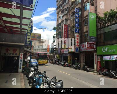 New Taipei City, Taiwan - July 6, 2015 : View of road traffic and buildings in New Taipei City, Taiwan Stock Photo