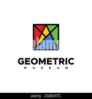 Abstract geometric colorful art museum logo Stock Vector
