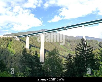 Europa Bridge near Innsbruck. Highest bridge in Europe Stock Photo