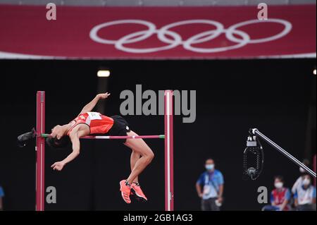 Tokyo, Japan. 1st Aug, 2021. Naoto Tobe (JPN), August 1, 2021 - Athletics : Men's High Jump during the Tokyo 2020 Olympic Games at the National Stadium in Tokyo, Japan. Credit: Itaru Chiba/AFLO/Alamy Live News Stock Photo