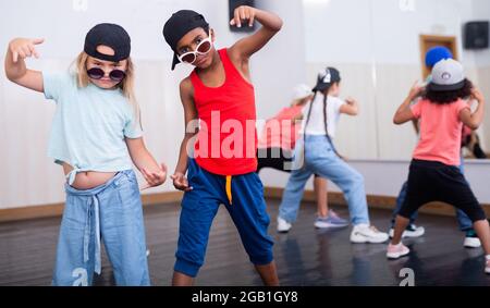 Kids hip hop dancers posing at studio Stock Photo - Alamy