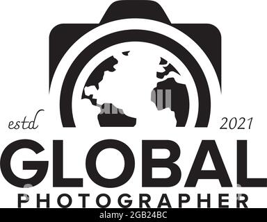 Global photographer logo design vector template Stock Vector