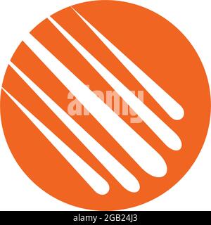 Falling meteor logo design vector template Stock Vector