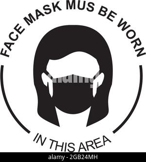 Face Mask area label logo design vector template Stock Vector