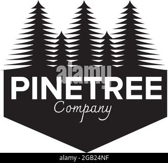 Pine tree icon logo design vector template Stock Vector