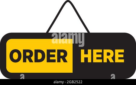 Order here sign logo design vector template Stock Vector