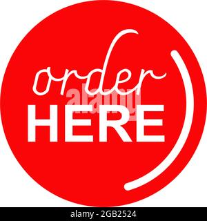 Order here sign logo design vector template Stock Vector